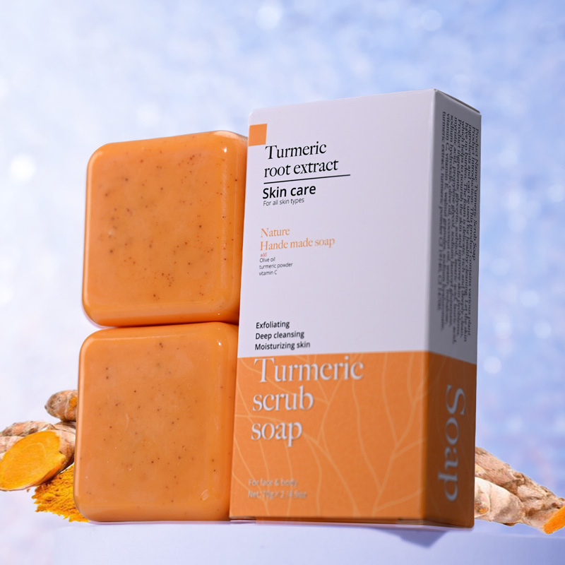 Turmeric Scrub Soap Bar Handmade Soap Vc Cleansing Bath Soap for Skin Lightening
