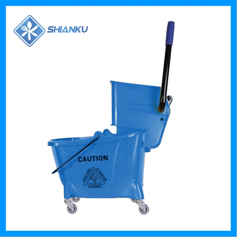 Shianku Squeeze Mop Bucket with Wheels 32L Bucket Truck and Wringer
