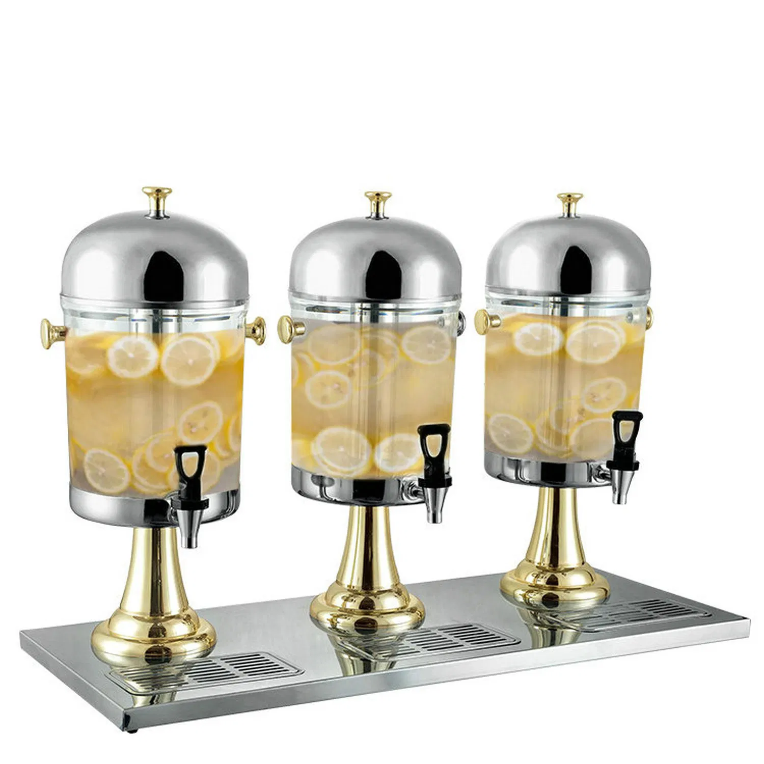 Common Type PE Body Stainless Steel Milk Juice Dispenser Two Faucet