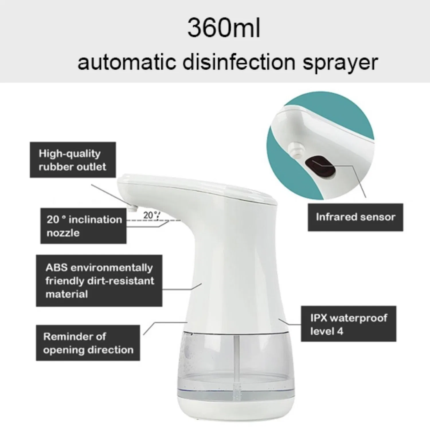 Liquid Soap 350ml Auto Foam Automatic Stand Hand Sanitizer Dispenser Machine