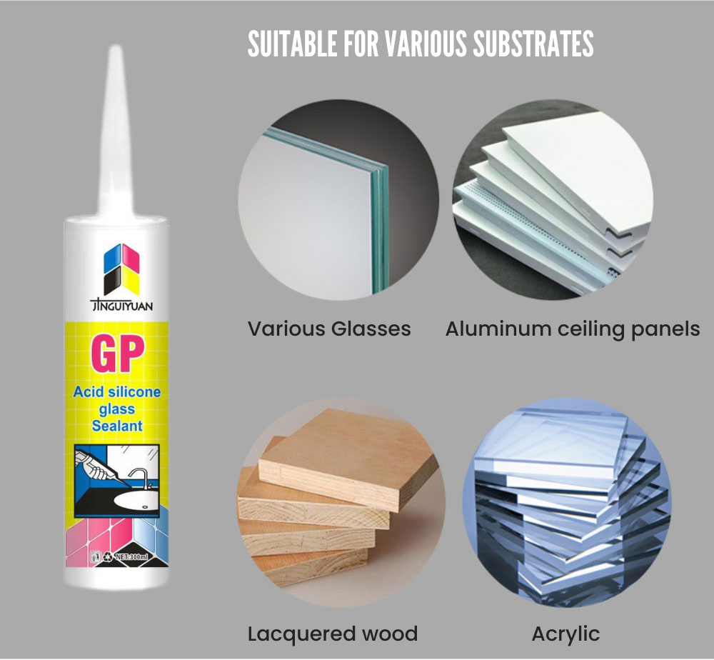 White Gp Acetic Fast Cure Silicone Sealant Adhesives Silicone