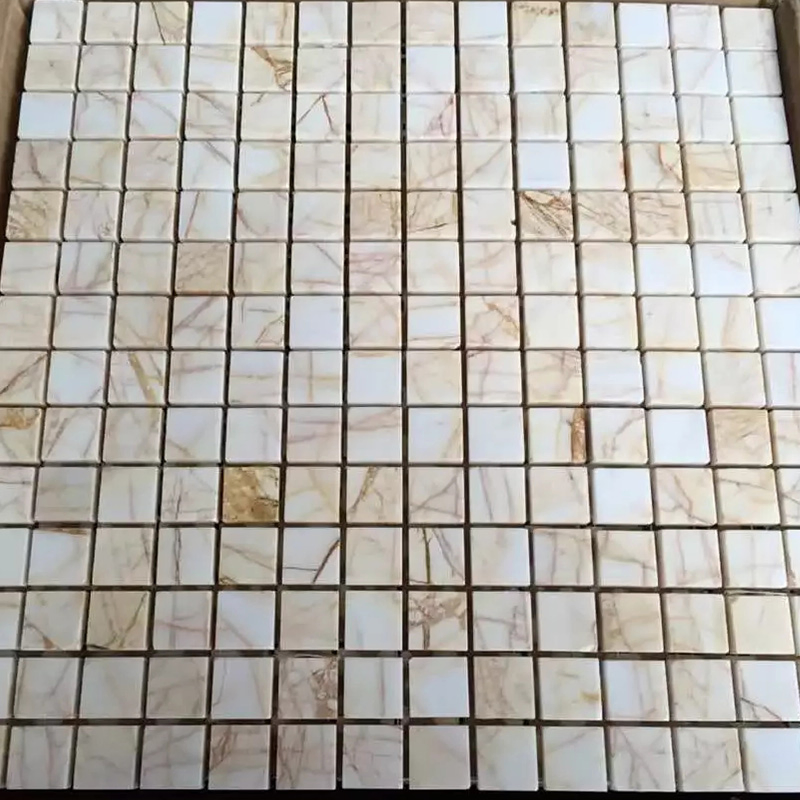 Golden Spider Marble Stone Mosaic Tiles Kitchen Backsplash Bathroom Wall Cladding Flooring Swimming Pool