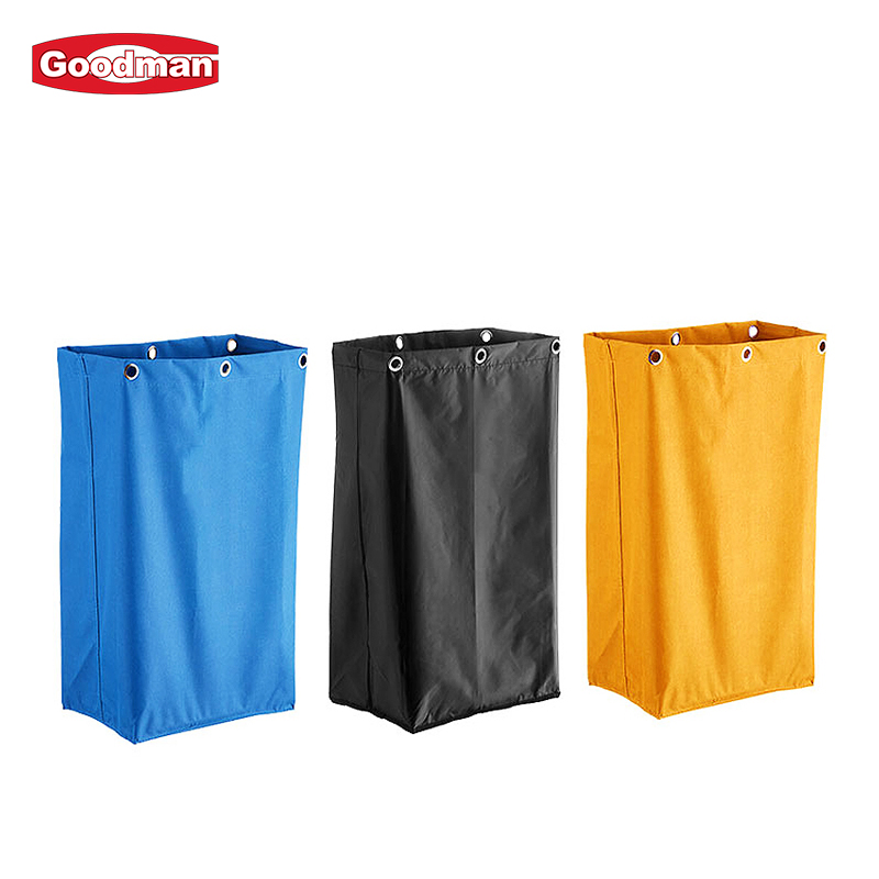 Прочный многоразовый мусорный мешок для уборочной тележки, желтый