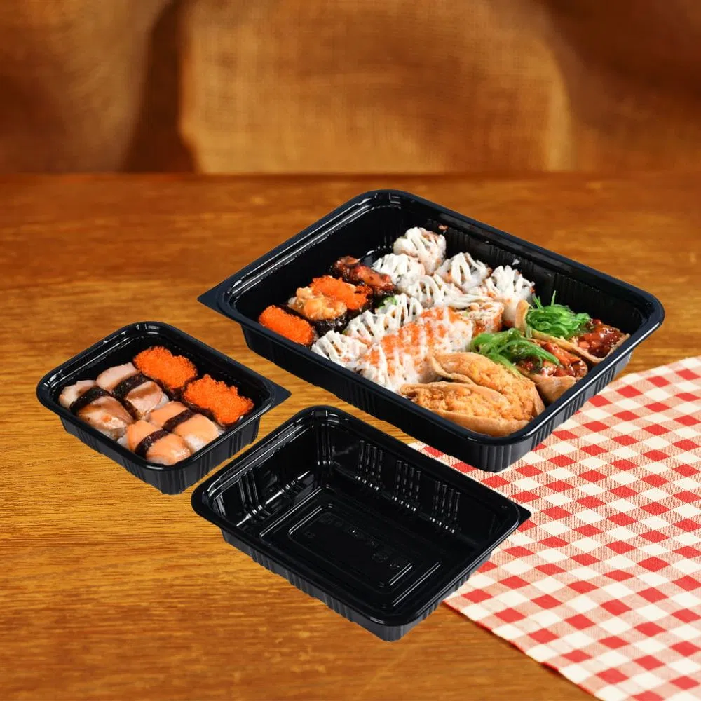 Disposable Bento Box Rectangular Take Away Plastic Food Packaging Lunch Box