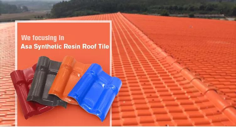 Plastic Spanish Style Building Materials Anti-Corrosion ASA Resin PVC Roof Tile