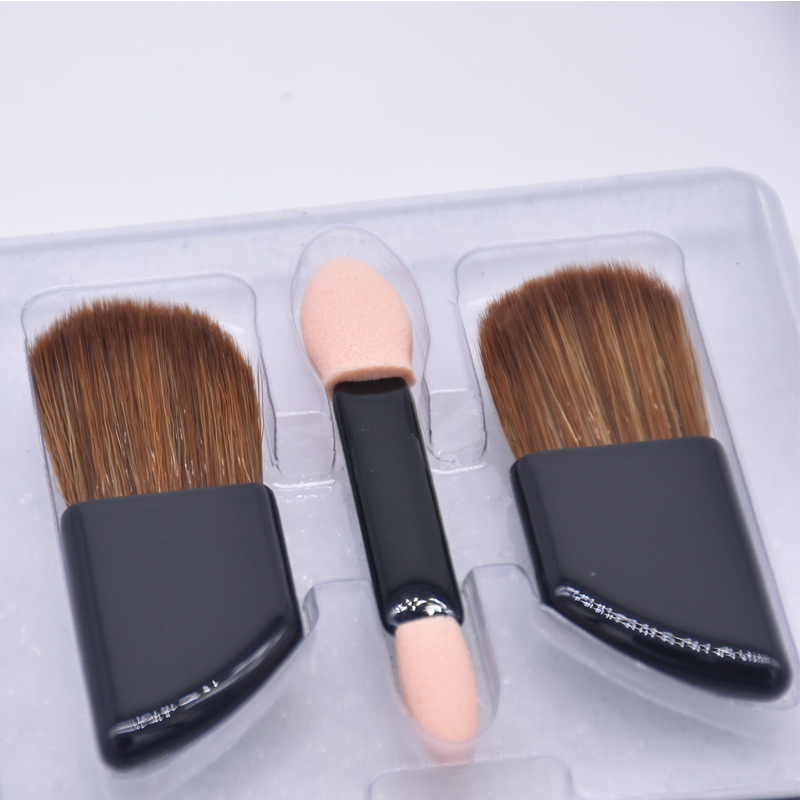 Promotional Gift 4 in 1 Portable Makeup Mini Brush Kit in Glitter Transparent Case
