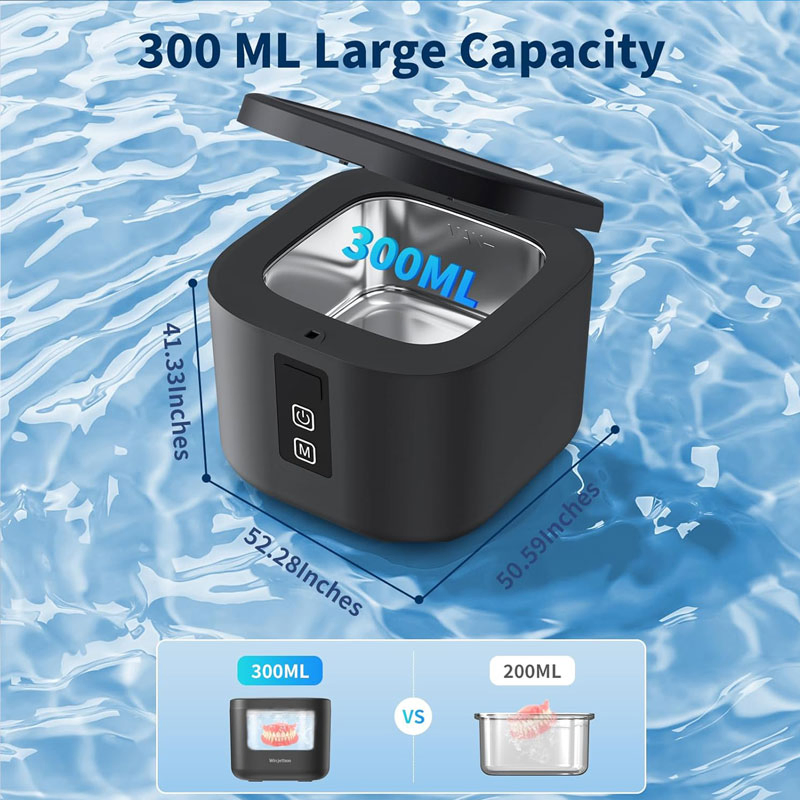 Portable Ultrasonic Cleaning Machine Small Jewelry Glasses Dental Braces UV Ultrasonic Cleaner