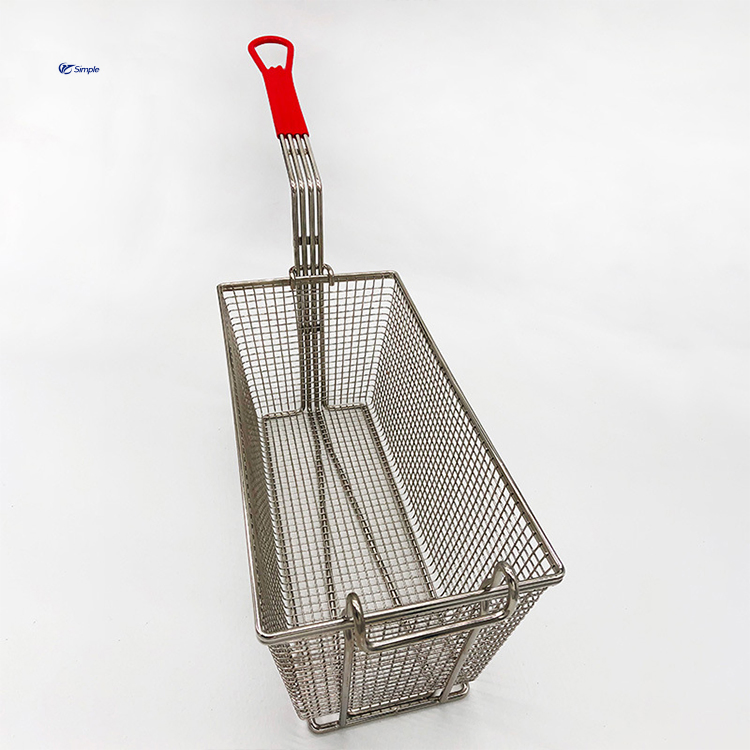 Quality Wholesale Commercial Kitchen Grid French Fries Basket Chips Fryer Basket Metal Food Basket