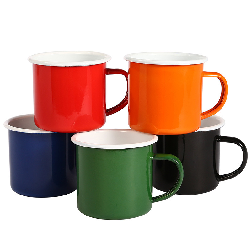 Colorful Enamel Coffee Mugs High Quality Personalized Gift-Printing Camping Mug Enamel