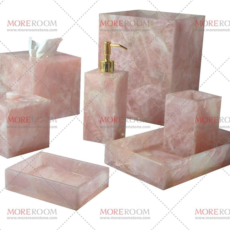 Hotel Luxury Marble Lotion Bottle Tissue Box Toothbrush Holder Tray Soap Dish
