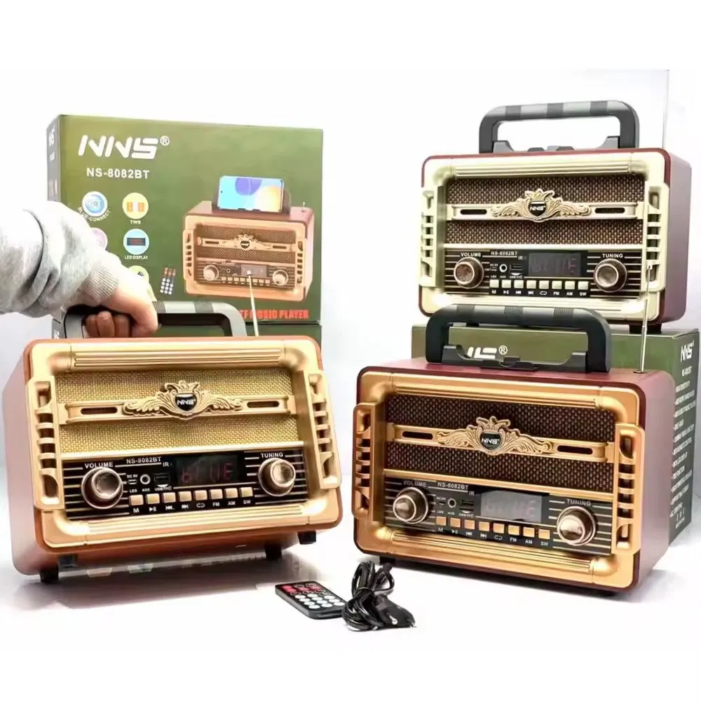 Ретро радио NS-8082BT с Bluetooth, деревянный корпус