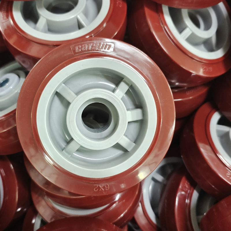 Heavy Duty Polyurethane Wheels 4/5/6/8 Inch PU Wheel (Red) with 6203 Bearing