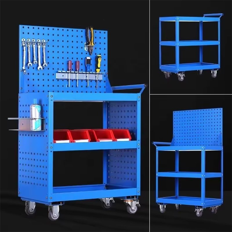 Wholesale Heavy Duty Multiple Specifications Hardware Storage Cart Non-Slip Professional Tool Trolley Cart