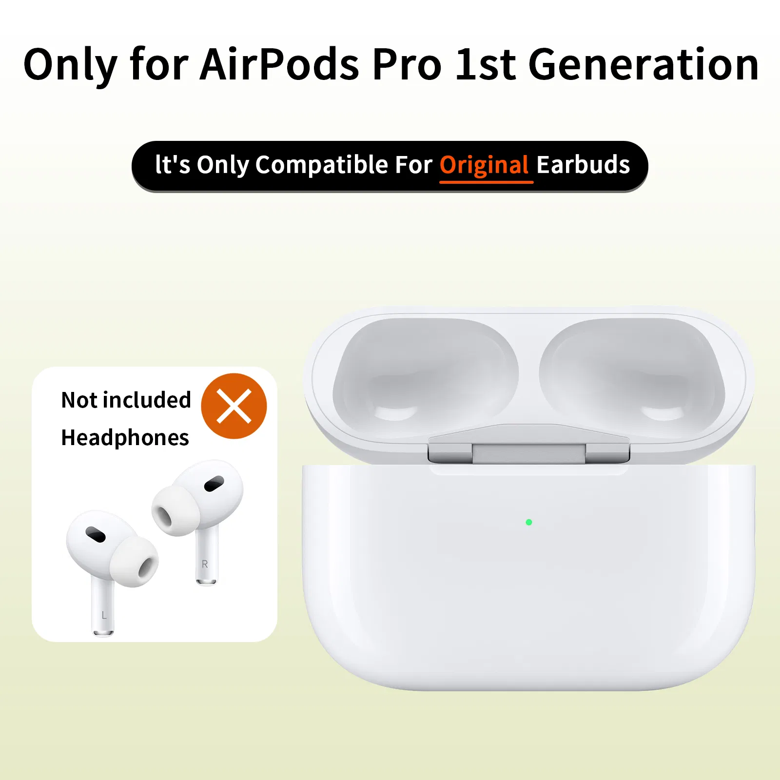 D03 for Airpods PRO Replacement Charging Case Built-in 680mAh Battery (8-Pin Charging Port)