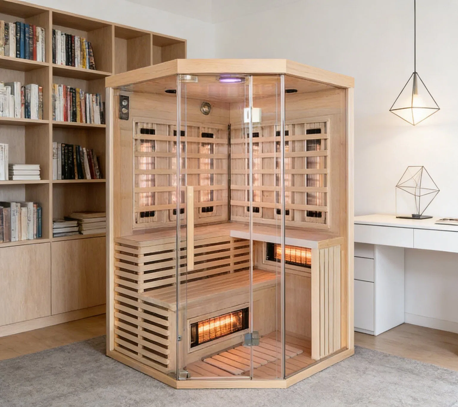 Панорамная инфракрасная сауна с карбоновым обогревателем