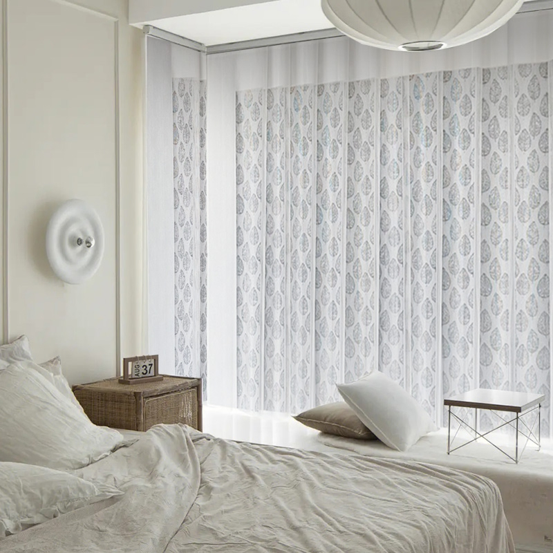 Motorized Hanas Vertical Shangrila Blinds Curtains Jacquard Fabric for Living Room