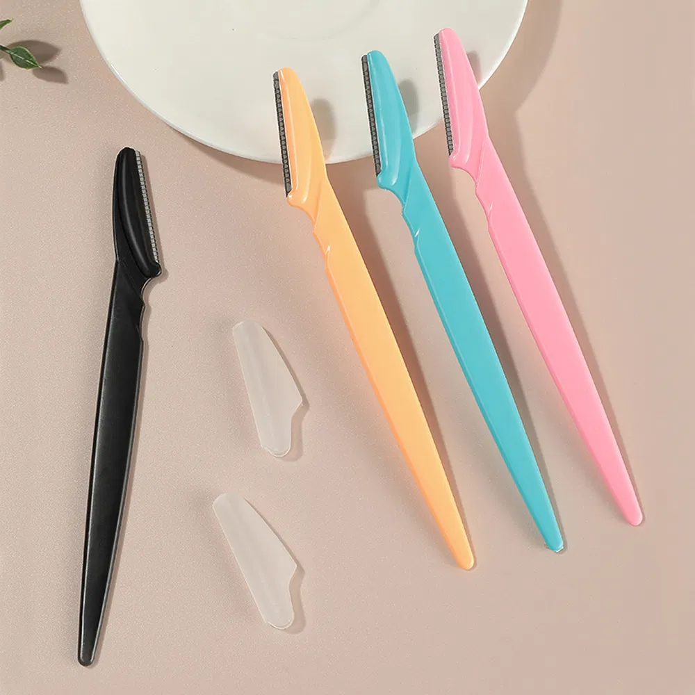 Excellent Quality Plastic Face Eyebrow Shaver Stainless Steel Facial Eye Brow Shaving Razor for Women