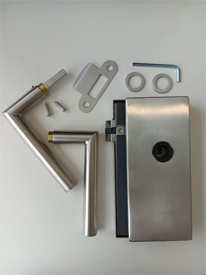 Office Furniture Glass Door Lock Set with Cylinder and Level Handle Home Door Lock Security
