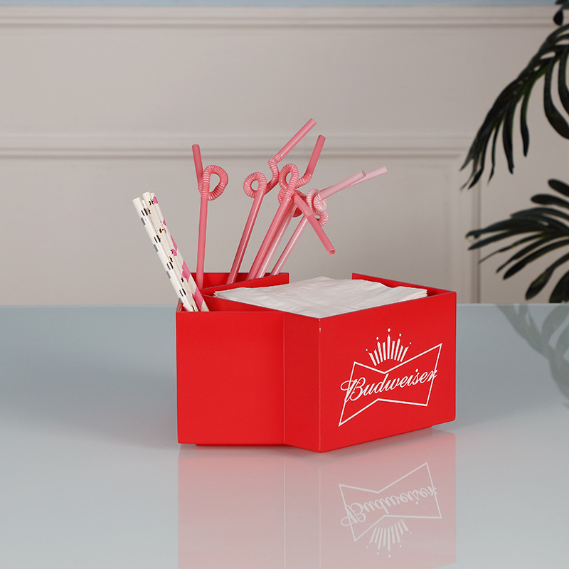 Good Quality USB Charging Rechargeable Plastic Napkin Straw Stirrer Holder Bar Caddy for Caperdonich Arman Maxime Trijol