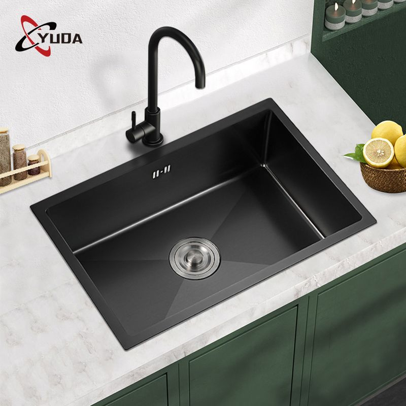 Premium Rectangular Black Stainless Steel Kitchen Sink for Modern Homes