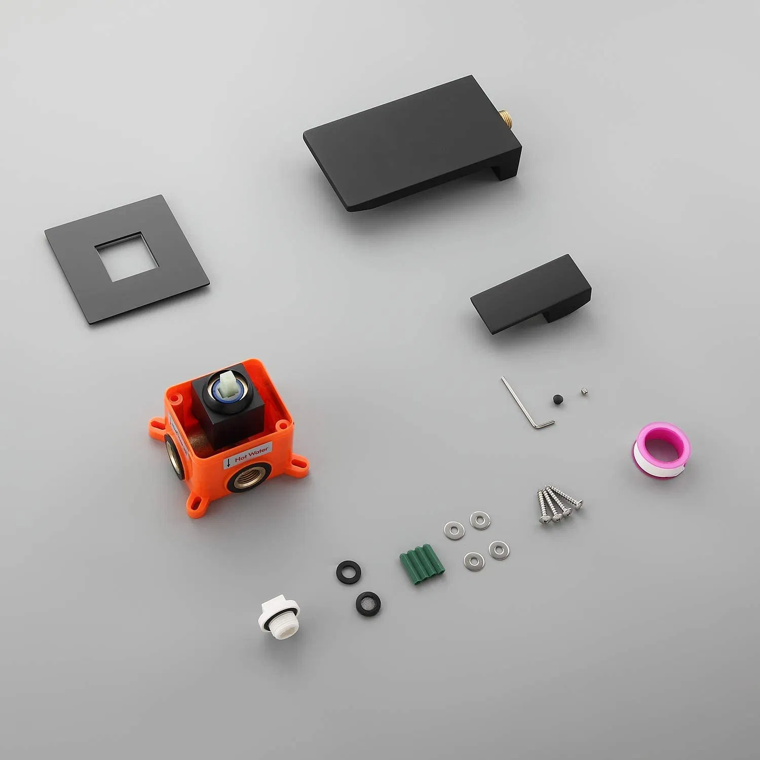 Смеситель для раковины Matte Black настенный водопад