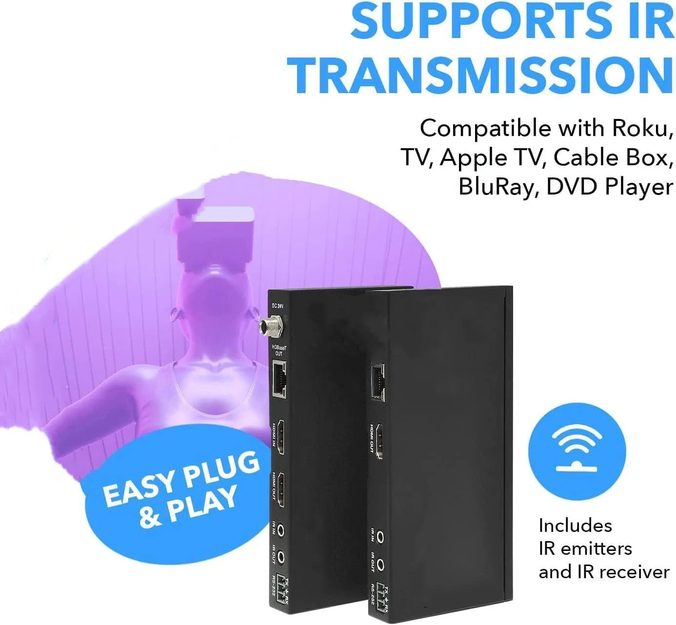 HDMI экстендер HDBaseT 1080P по витой паре