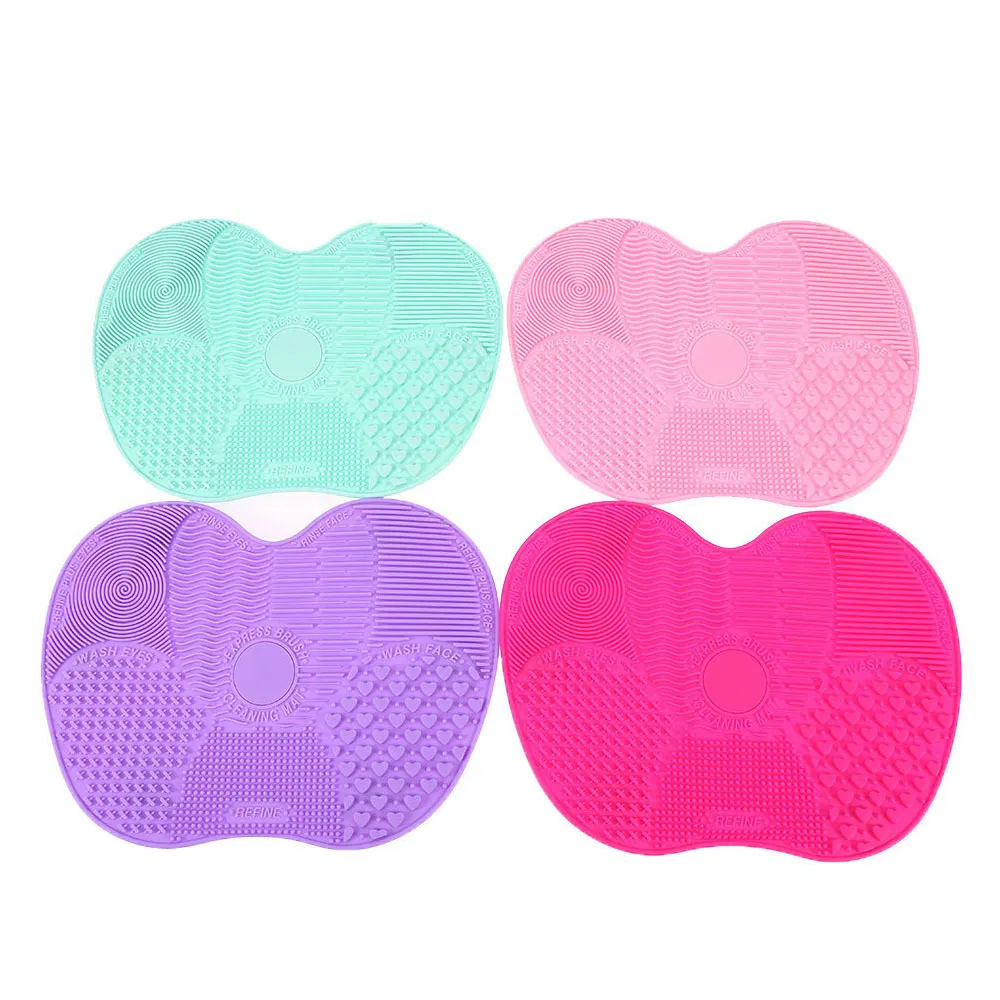 Factory Supply Mini Multi Color Makeup Brush Cleaner Cleaning Pad Make up Brushes Cleanser Silicon Makeup Brush Cleaning Mat
