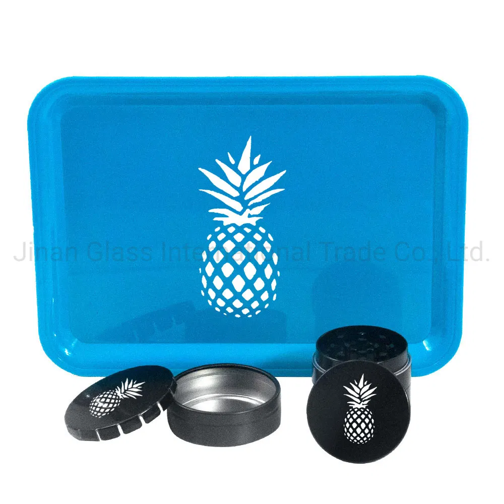 New Pineapple Set Plate Storage Tray with 40mm Cigarette Grinder