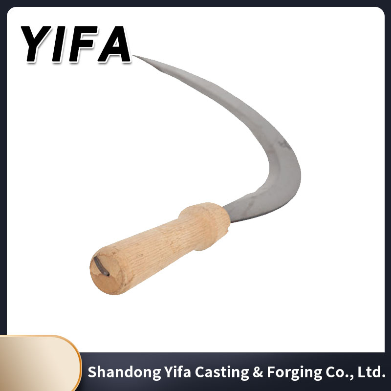 Low Price Carbon Steel Cutting Garden Farming Tool Grass Tooth Sickle with Wooden Handle Purning Sickle