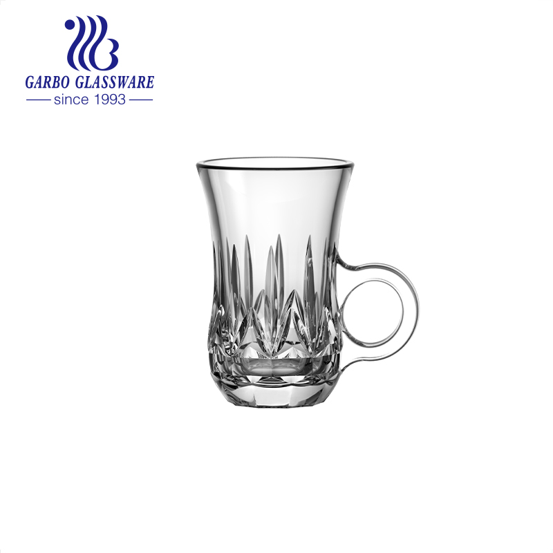 New Design Glass Tea Mug Crystal Glass Coffee Mug Manufactured Glassware Cup
