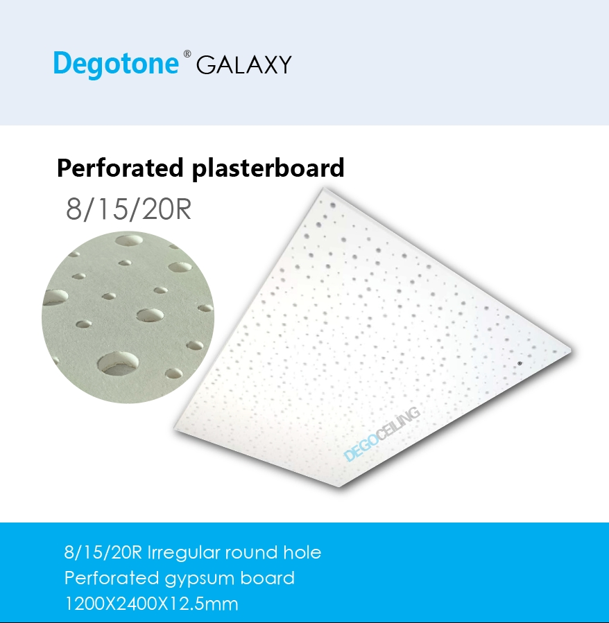 12mm Perforated Acoustic Gypsum Board Partition Drywall Plasterboard