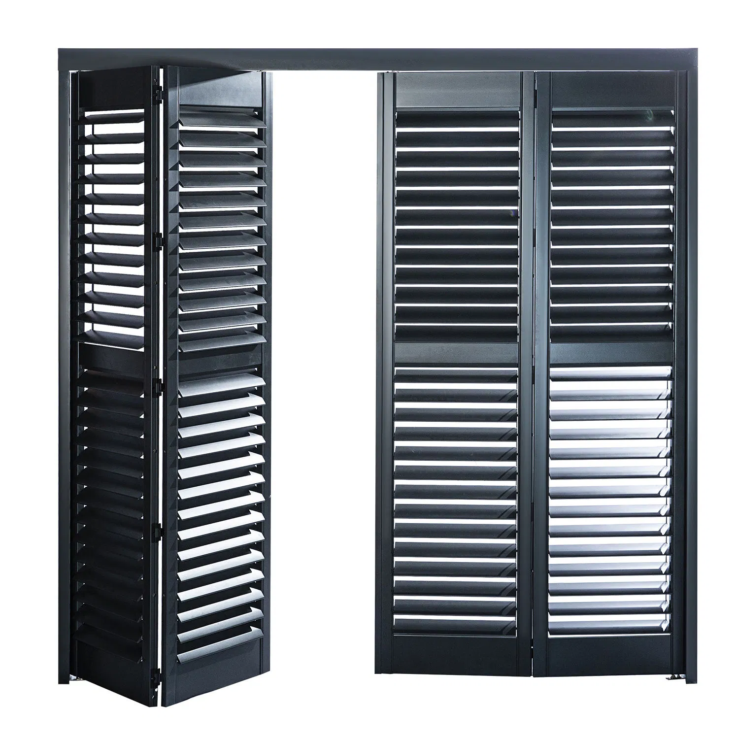 Double Plantation Shutter Panels with Hidden Tilt Double Panel Plantation Shutters with Tilt Rod Plantation Shutter Arches Bi-Fold Plantation Shutters