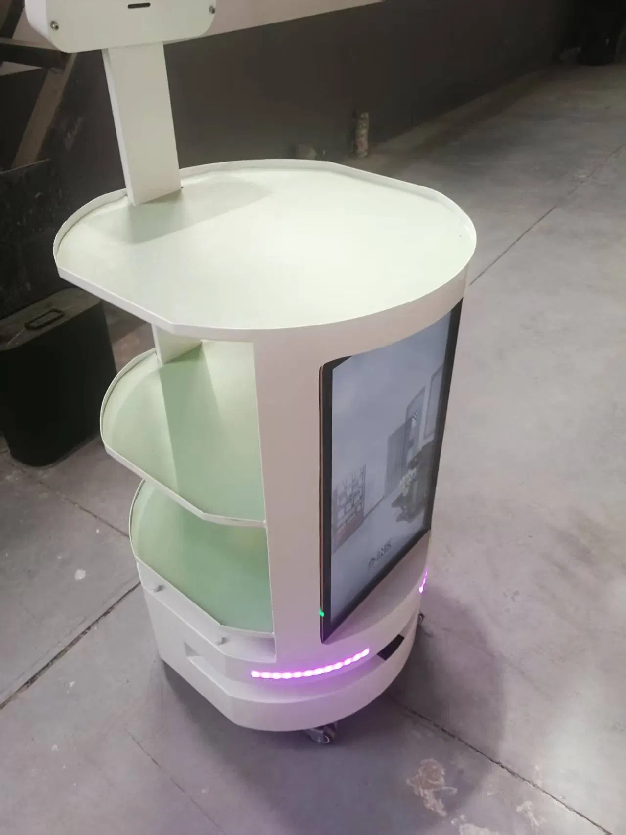 Ai Interactive Catering Delivery Robot with Lidar Navigation & Advertising Display