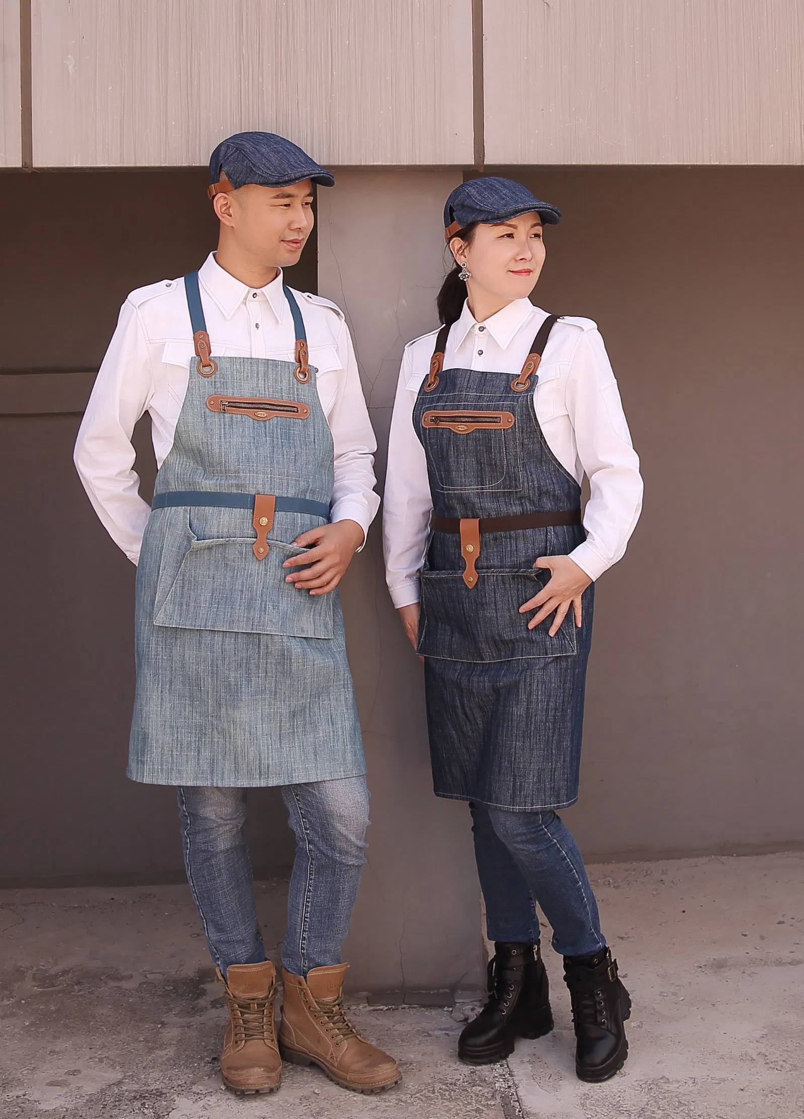 Black Kitchen Crafting Baking Restaurant Cotton Men Women Adjustable Apron