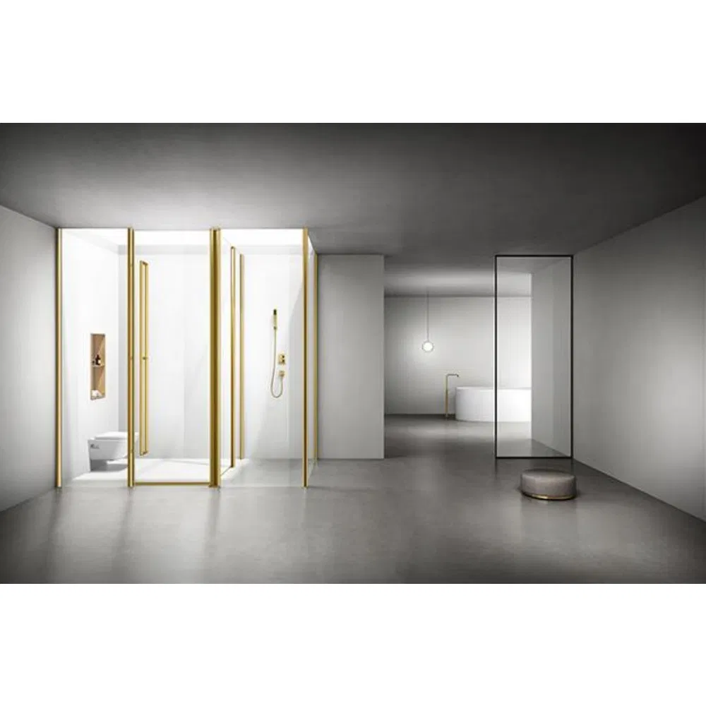 Hotel Bathroom Design Space Guest T-Shaped 8mm Tempered Glass Shower Cubicle