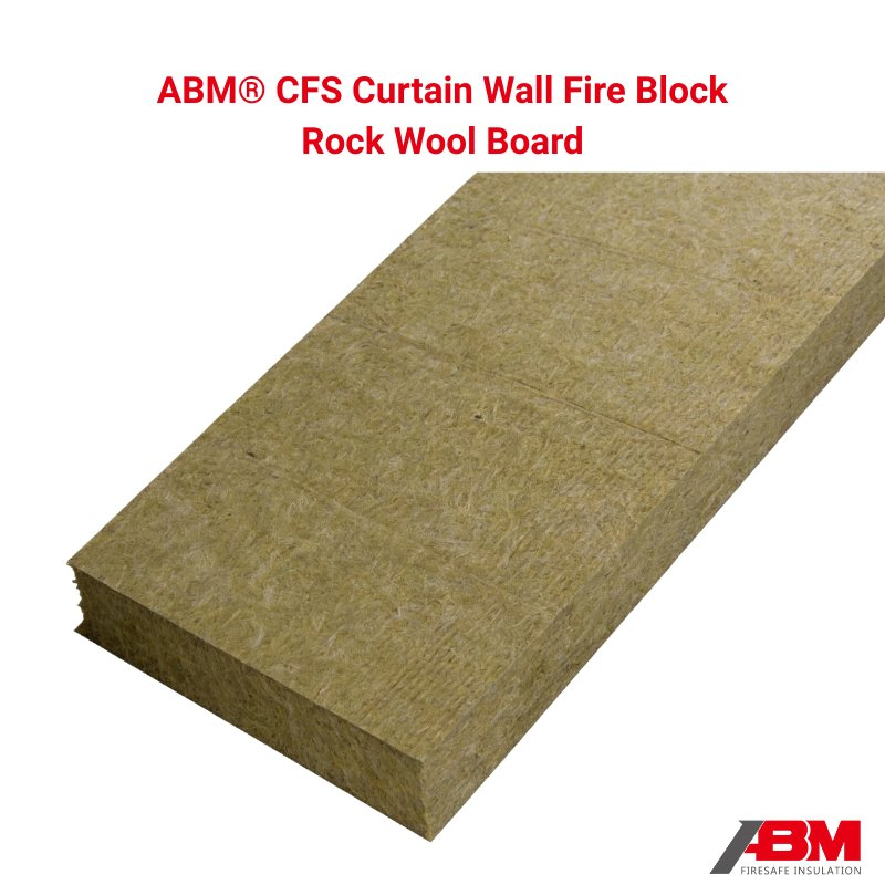 ABM® CE Certified 110kg/m³ Curtain Wall Firestop Rock Wool Insulation Board