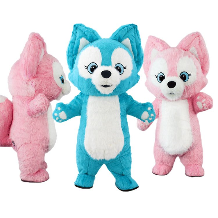 CE Certified Blue Fox Walking Doll Dress Inflatable Mascot Costume