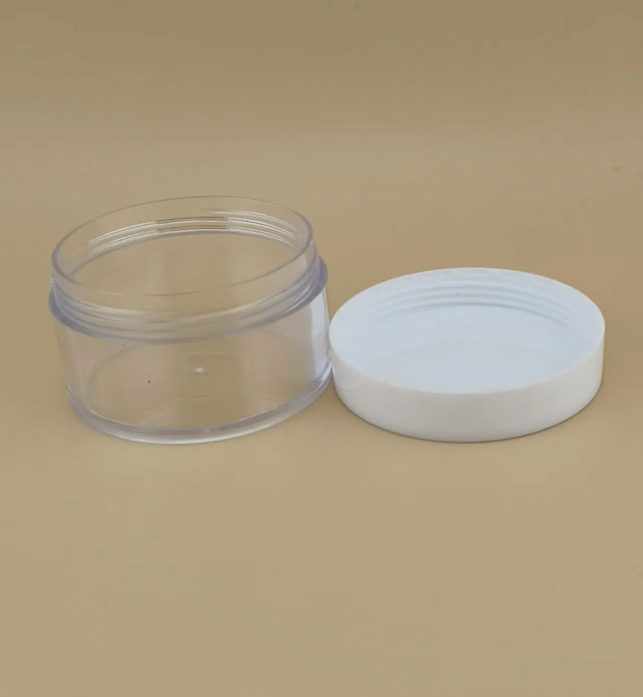 Clear Small Plastic Cream Jar with White Screw Lid for Skincare