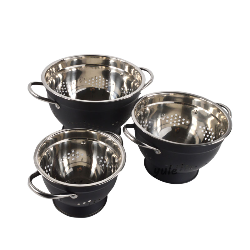 2022 Yule Manufacturer Korean Fruit Vegetable Filtered Water Multi Usage Stainless Steel Colander