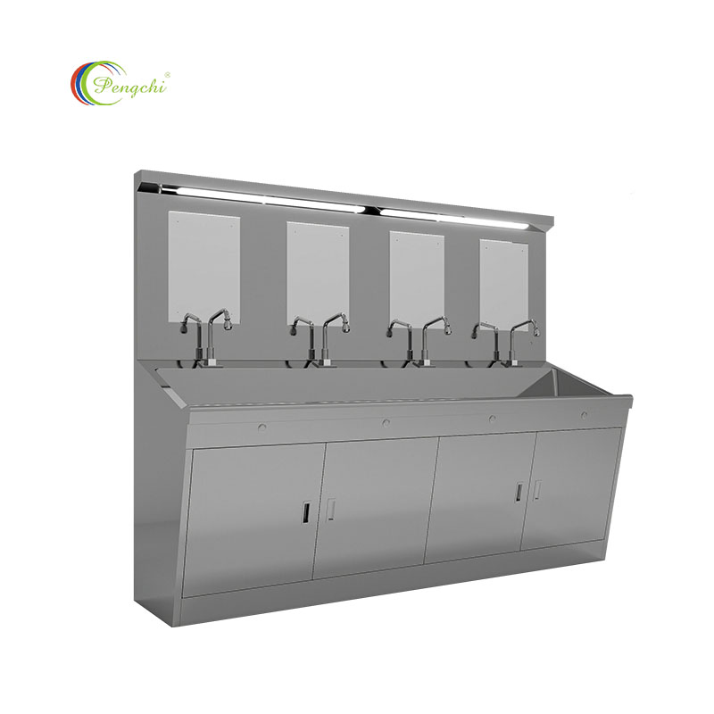 Knee/Foot Operated Operating Room Medical Handwashing Sink, Full Stainless Steel Infection Prevention