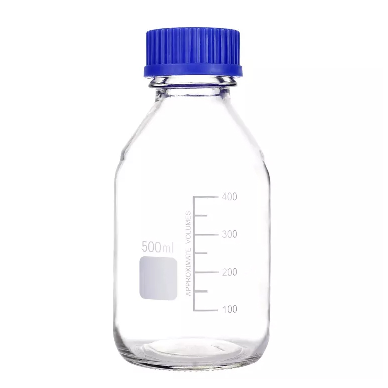 Laboratory Blue Screw Cap 500ml Borosilicate Reagent Amber Glass Bottle