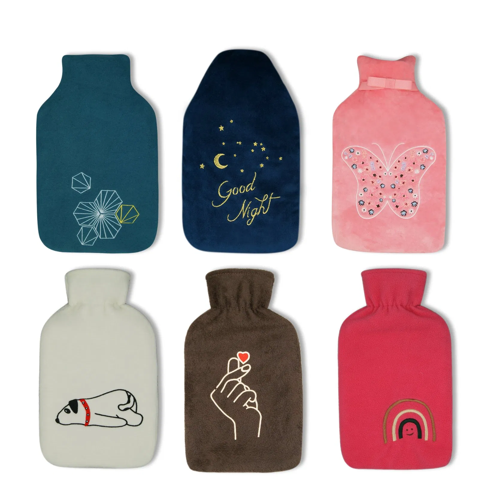 Hot-Selling Knitted Pattern Natural Rubber Hot Water Bags with Multi-Colors Patterns