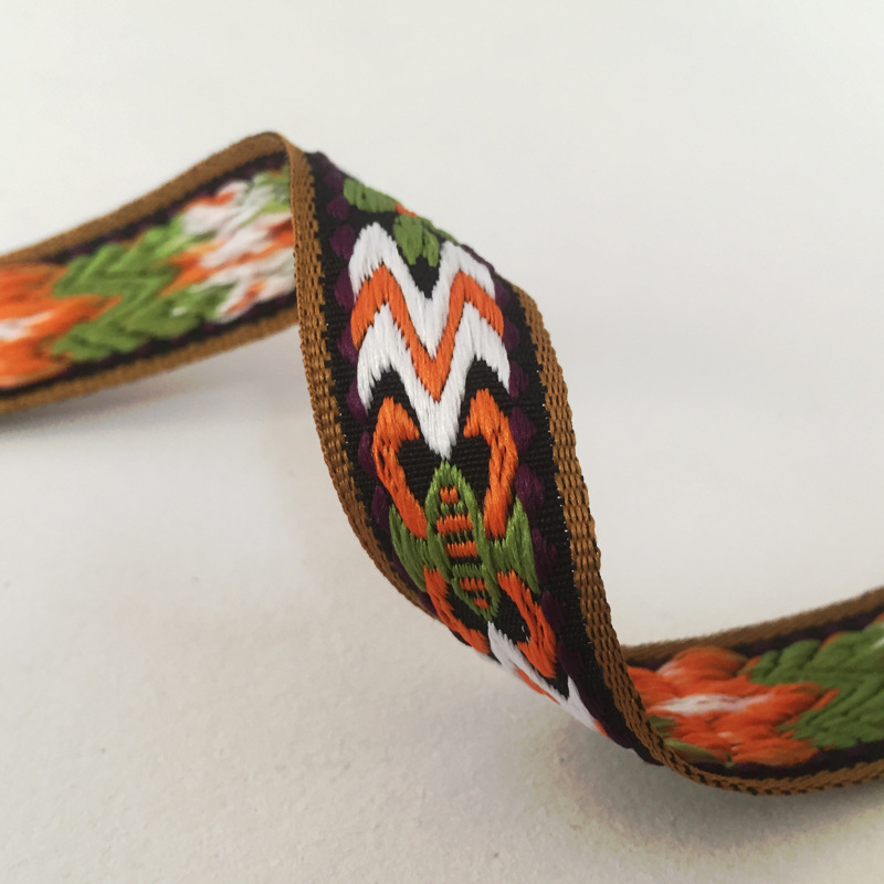 Застежка-липучка нейлоновая многоцветная с тесьмой