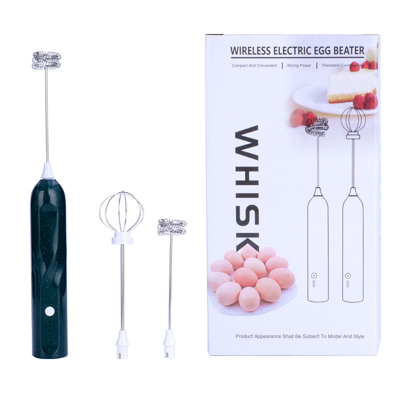 3-Speed Mini USB Electric Coffee Whisk Custom Logo Handheld Automatic Milk Frother Classic Plastic Battery Powered Cappuccino