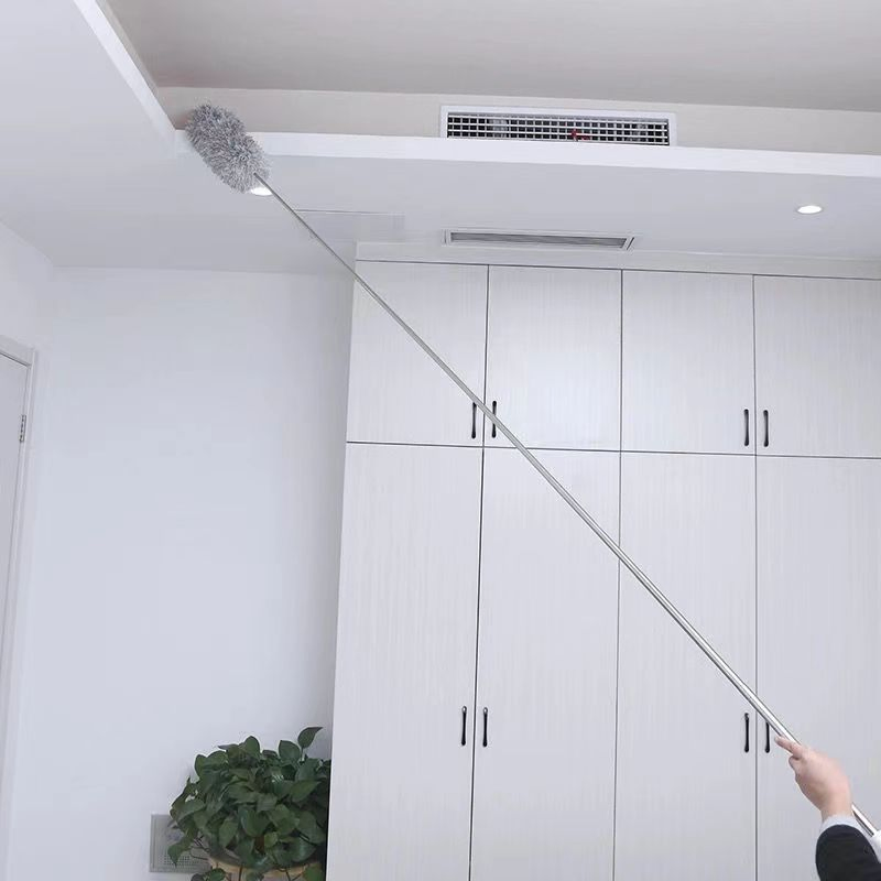Microfiber Feather Duster with Extension Pole for Cleaning with Microfiber Duster Head Washable Bendable Ceiling Fan Duster for High Ceiling Cleaning Tool