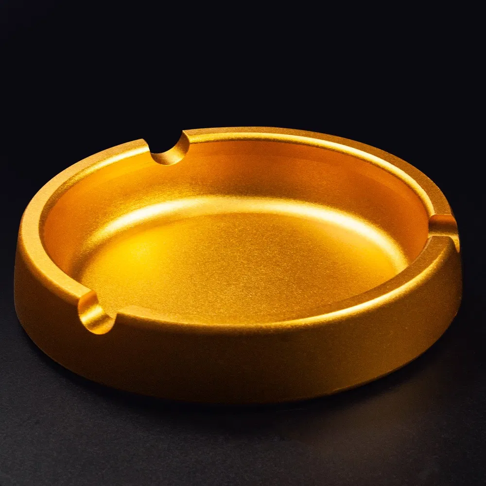 Custom Anodized Aluminum Ashtray with Elegant Personalized Logo Design