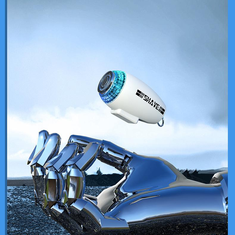 D08 Mini Turbine Aircraft Head Electric Razor Small Steel Cannon Portable Shaver