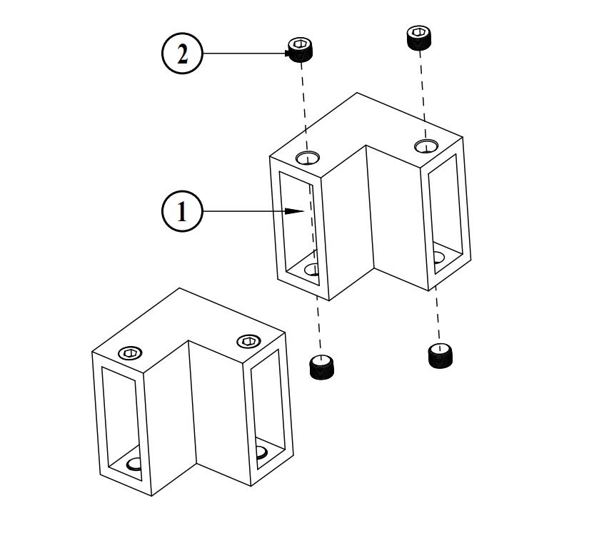 OEM 2024 Design V-Corner Shower-Enclosure Bathroom Hardware 304-Stainless-Steel 90 Degree Door Tube 2connector Bracket