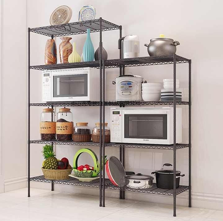 Metal Steel Chrome Shelving with Wheel Heavy Duty Chrome Storage Display Rack
