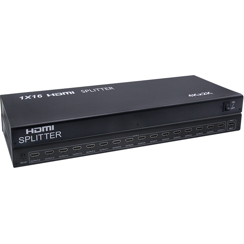 Custom 4K HDMI Spliter 1X16 16 Port Video Divisor Support Smart EDID Hdcp HDMI Splitter 16 Way